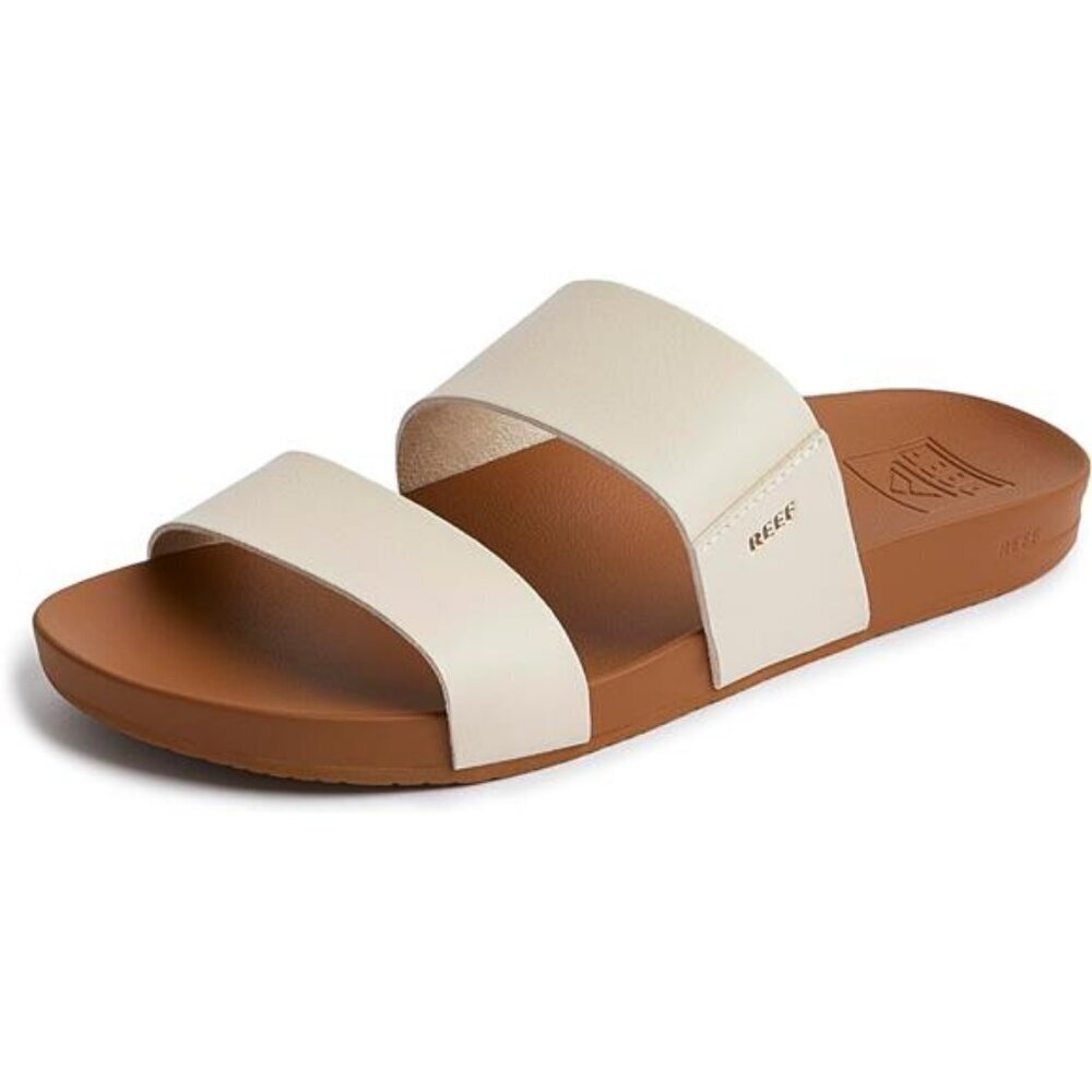 Women's Cushion Vista Fashion Slide Sandal, Vegan Leather Strap, Soft
